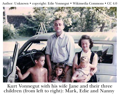 Kurt Vonnegut with his wife Jane and their three children (from left to right): Mark, Edie and Nanny. (1955)