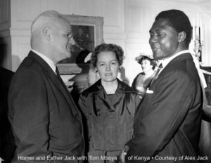 Homer Jack, Esther Jack, and Tom Mboya of Kenya